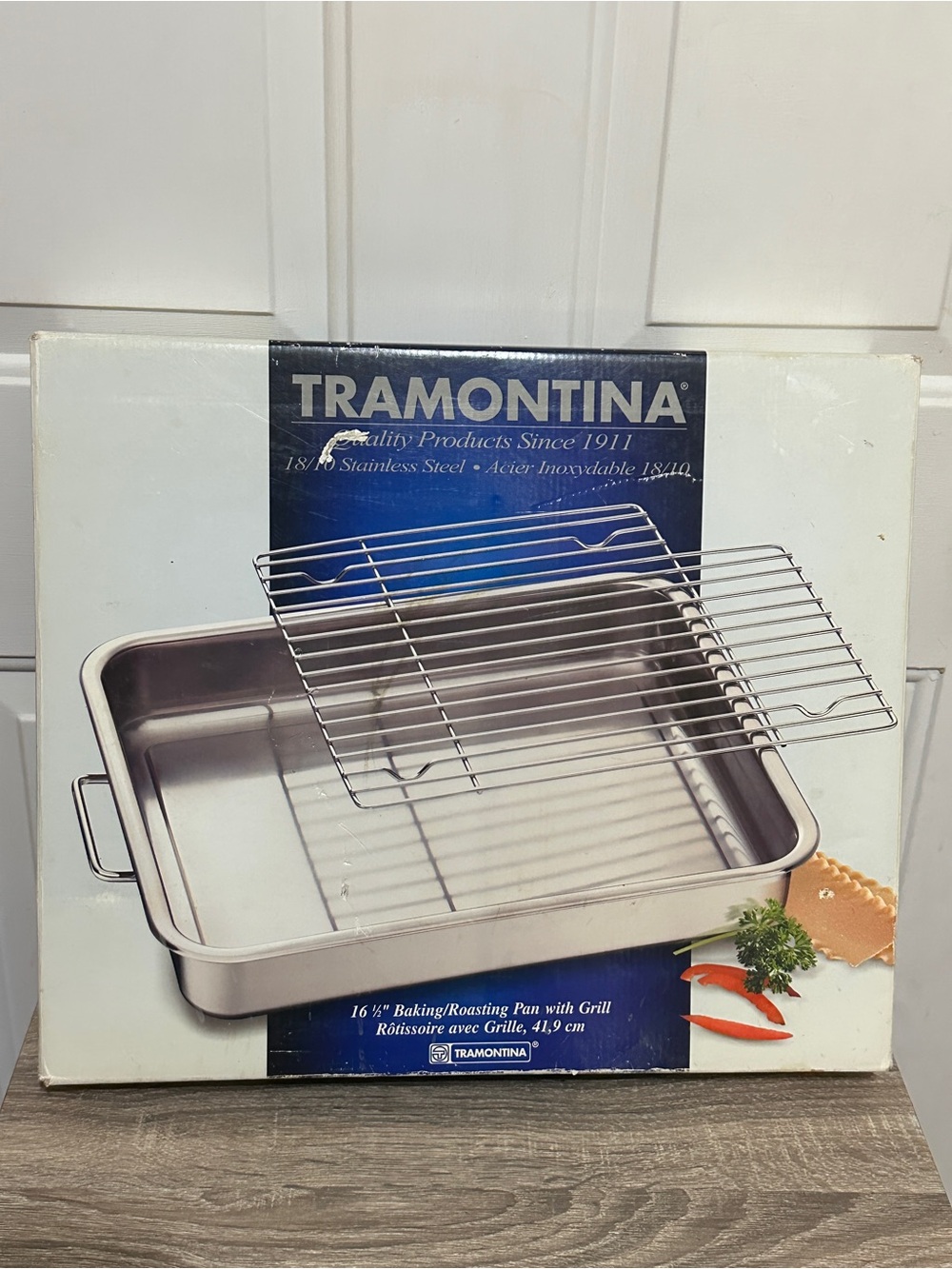 Tramontina 16.5” x 14” Rectangular Roasting Baking Pan Grill Stainless Steel